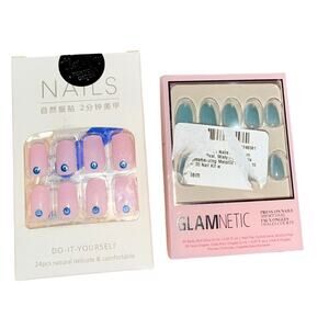 Glamnetic Press On Nails Short Length Almond Unicorn Tears Medium Length Eye